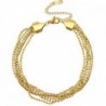 Chaines de cheville acier inoxydable multiple rangs Doré