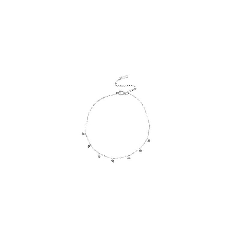 Chaines de cheville acier inoxydable étoiles Argenté