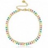 Chaines de cheville acier inoxydable jaseron maillons émail Doré-multicolore