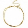 Chaines de cheville acier inoxydable duo rangs Doré