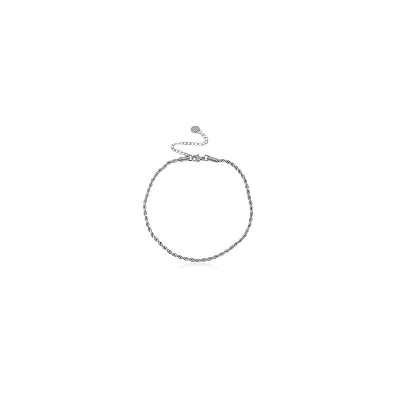 Chaines de cheville acier inoxydable jaseron maillons Argenté