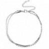 Chaines de cheville acier inoxydable duo rangs Argenté
