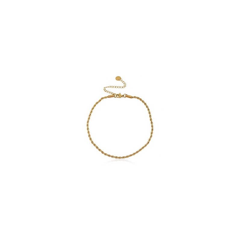 Chaines de cheville acier inoxydable jaseron maillons Doré
