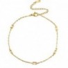 Chaines de cheville acier inoxydable cristal Doré