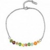 Chaines de cheville acier inoxydable millefiori Argenté-multicolore