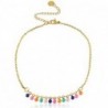 Chaines de cheville acier inoxydable jaseron maillons émail Doré-multicolore