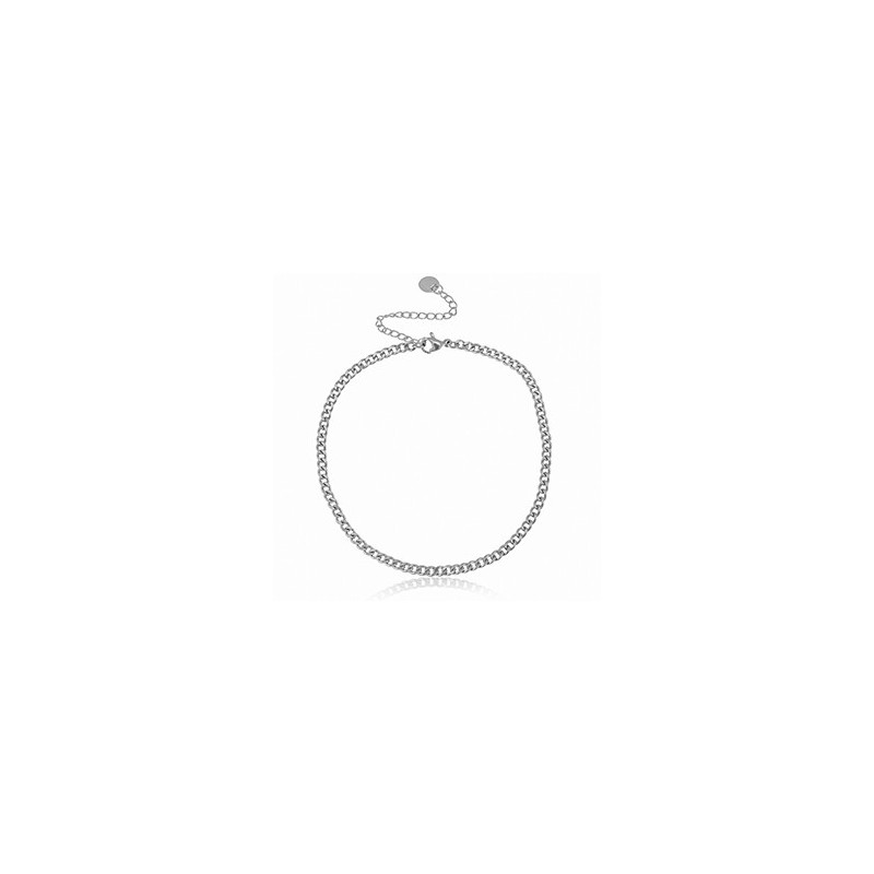 Chaines de cheville acier inoxydable jaseron maillons Argenté