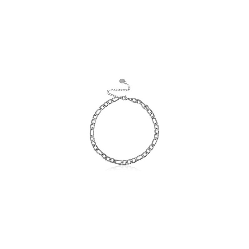 Chaines de cheville acier inoxydable jaseron maillons Argenté