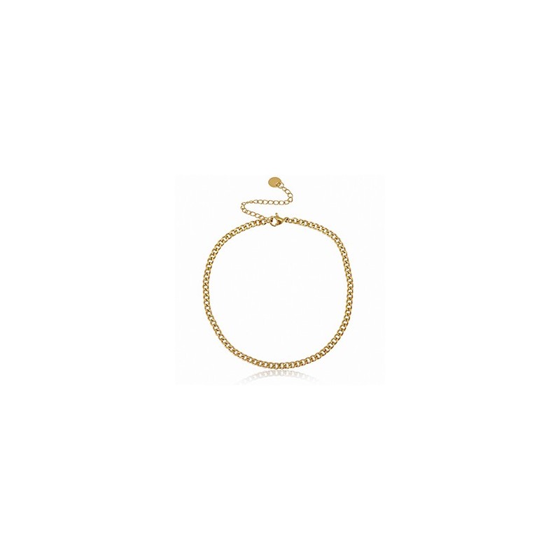 Chaines de cheville acier inoxydable jaseron maillons Doré