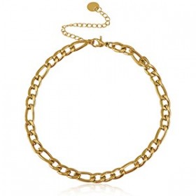 Chaines de cheville acier inoxydable jaseron maillons Doré