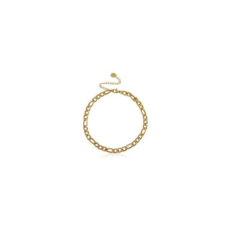 Chaines de cheville acier inoxydable jaseron maillons Doré